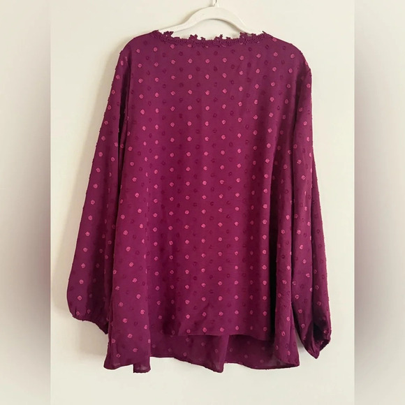 Bloomchic Peasant Blouse - Fuchsia Dot Design Size 14/16 - Picture 4 of 12